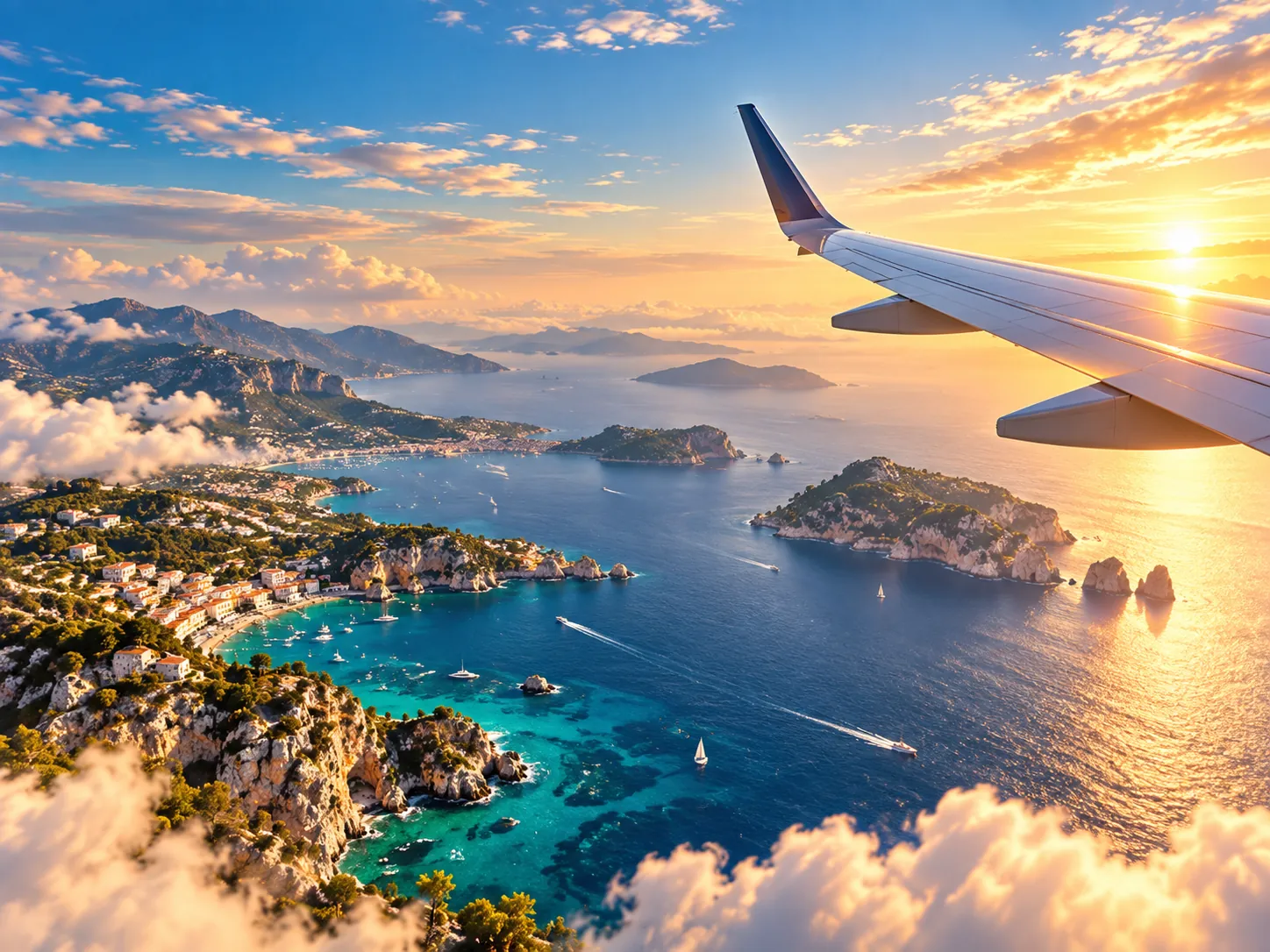 Küstenlandschaft als Ziel einer internationalen Flugreise